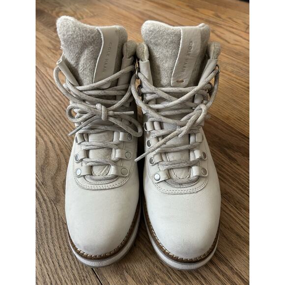 Cole Haan Zerogrand silver birch leather hiking Winter boots Women’s 7.5 - Picture 1 of 13